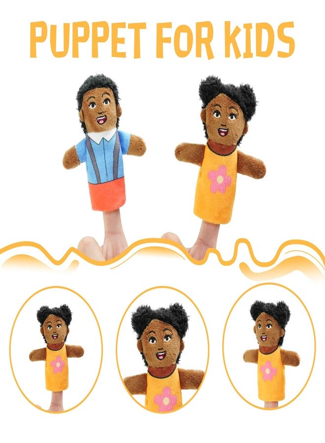 JUSTQUNSEEN Finger Puppet Family Finger Puppet,6pcs Cute Puppet Mini Plush Toys Teaching Show,Soft Puppet for Kids Family Members Role Playing Birthday Party (African Style) - Image 3